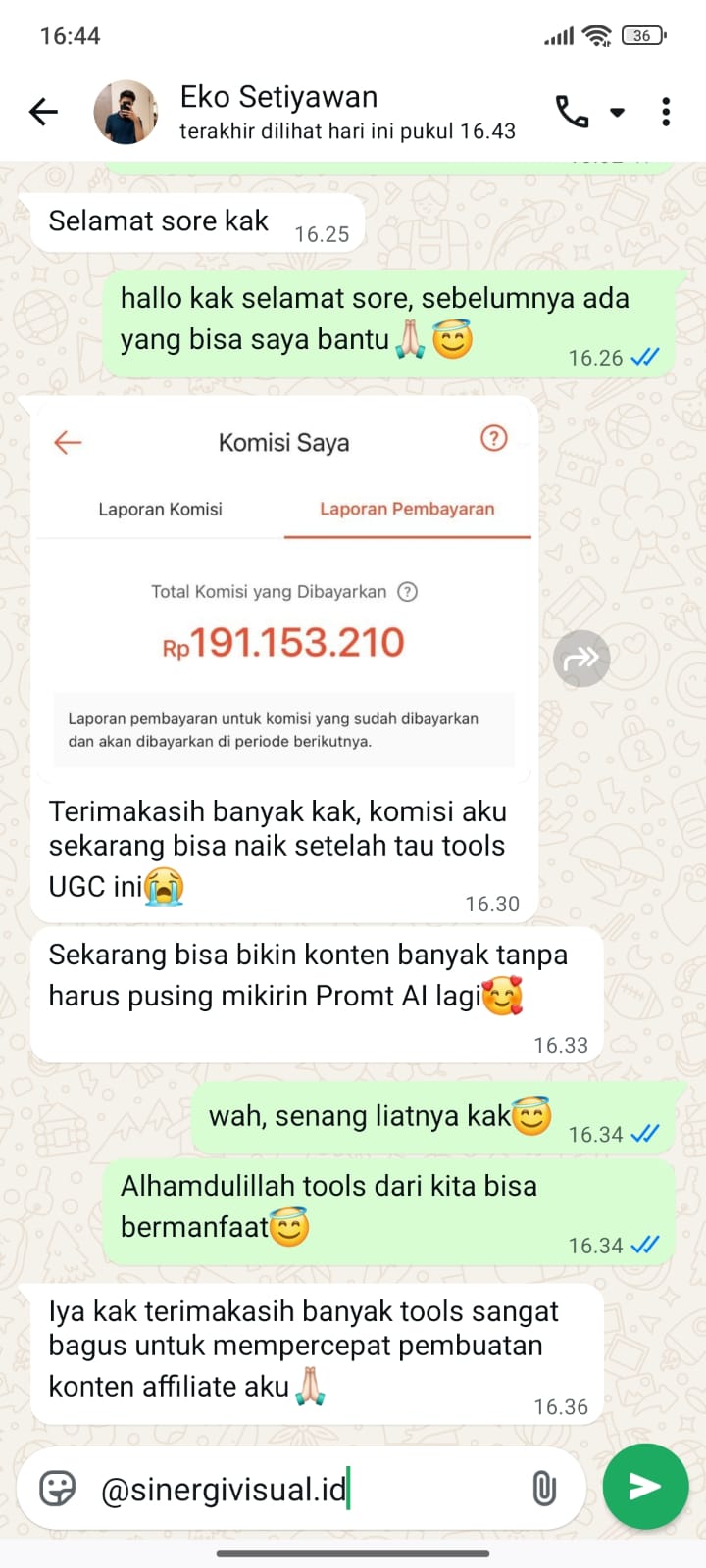 Testimoni Eko Setiyawan - Total Komisi Rp191 Juta
